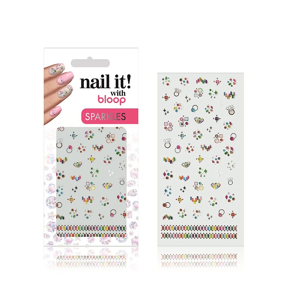 BloopNail Art Stickers. Decorations Suitable for Women & Girls. DIY Design Acrylic Nails. Adhesive Decal. DIAMONDS - 10g