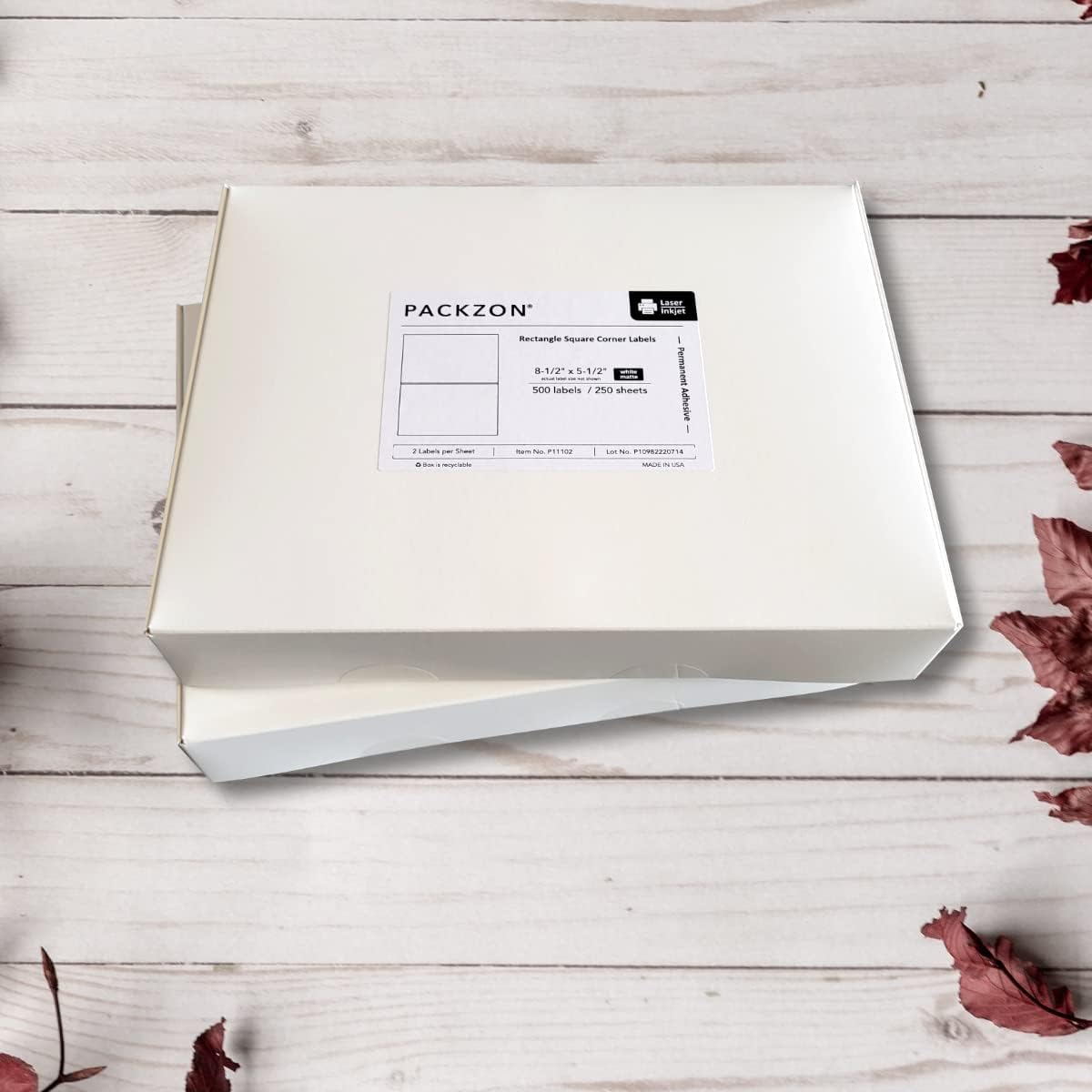 Shipping Labels with Self Adhesive, Square Corner, for Laser & Inkjet Printers, 8.5 x 5.5 Inches, White, Pack of 1000 Labels
