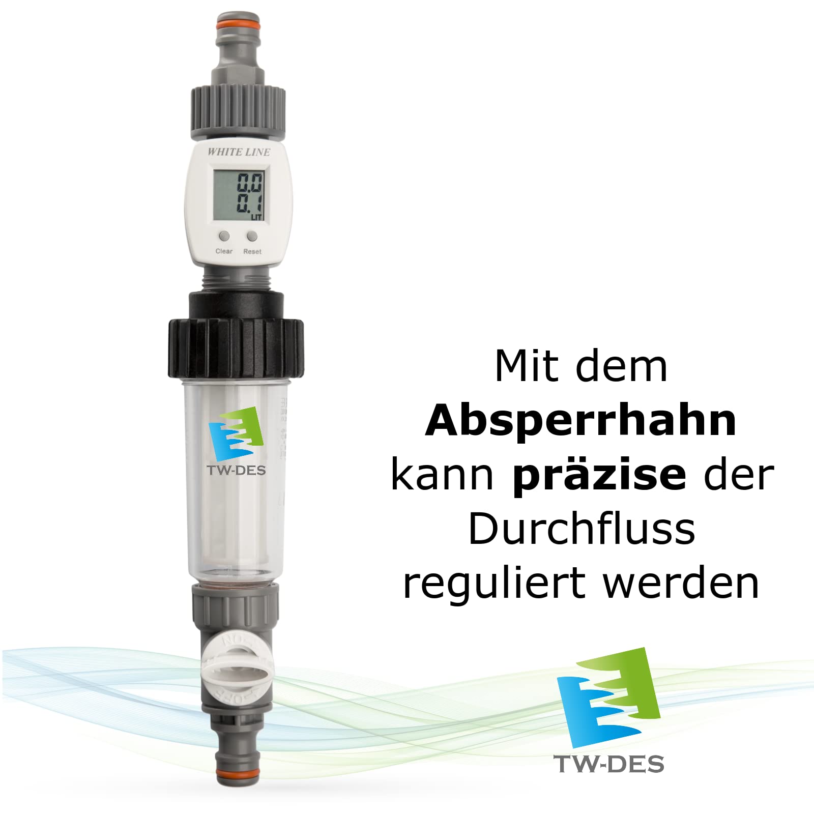 Original Wasserkoffer mit Befüllfilter, Wasseruhr für Camping, Wohnmobil, Caravan, Wohnwagen, Boot, nur 960 Gramm