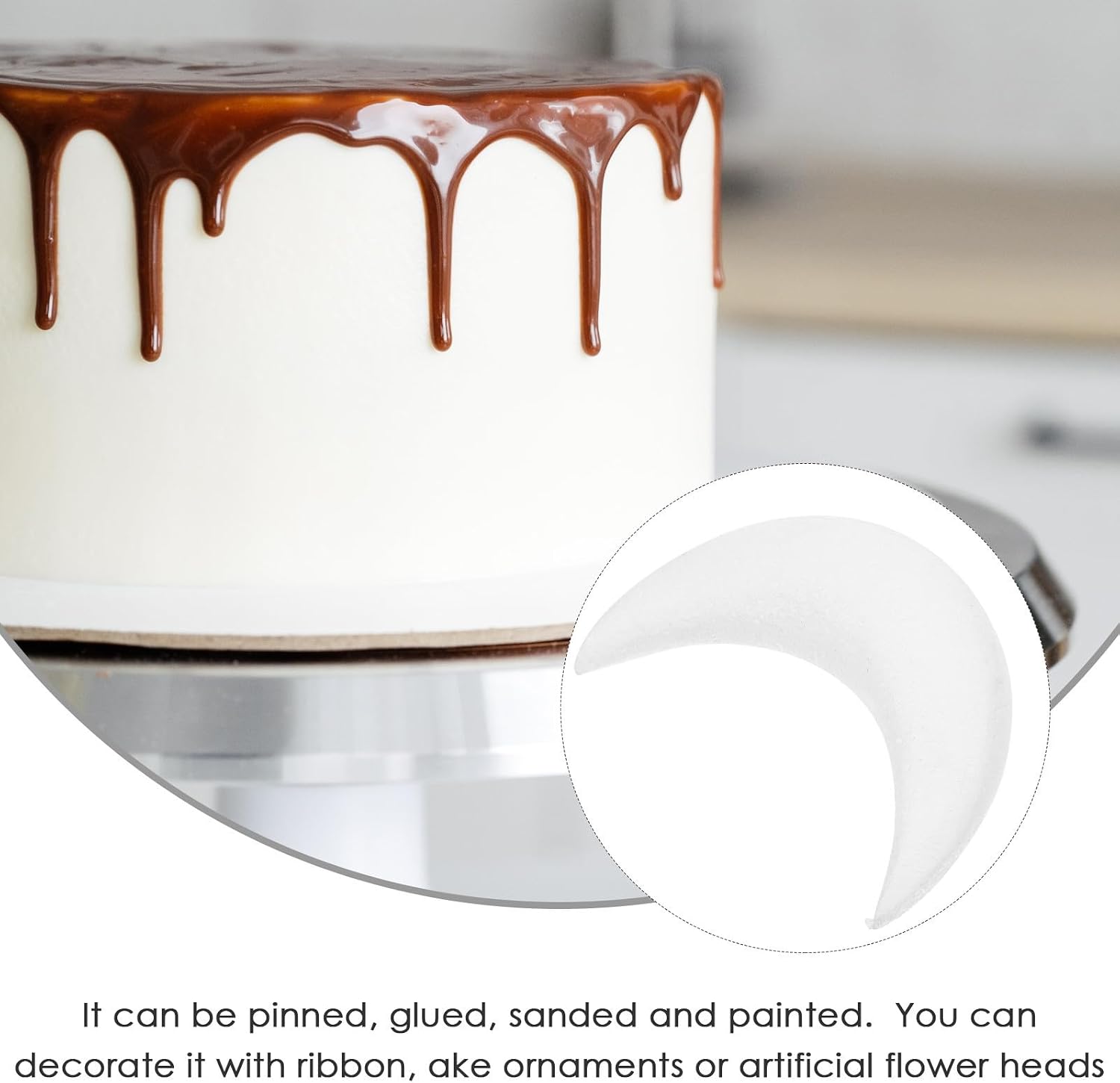 Moon Shaped Fake Cake Model for Boys and Girls Cake Decorating Practice