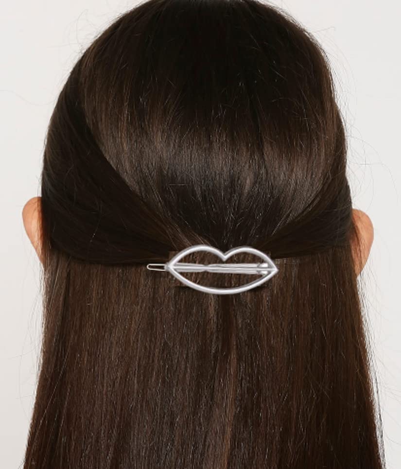 OOMPHelicious Jewellery Silver Tone Hot Lips/Kiss Hair Clip / Hair Pin / Hair Clamps For Women & Girls
