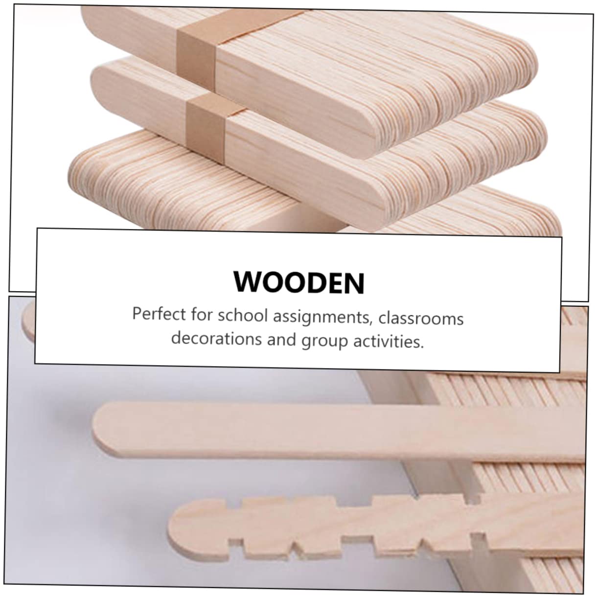 OSALADI 250pcs Wooden Craft Sticks for DIY Projects Smooth Safe Crafting Sticks for Kindergarten Classroom Activities and Interactive Handmade Fun