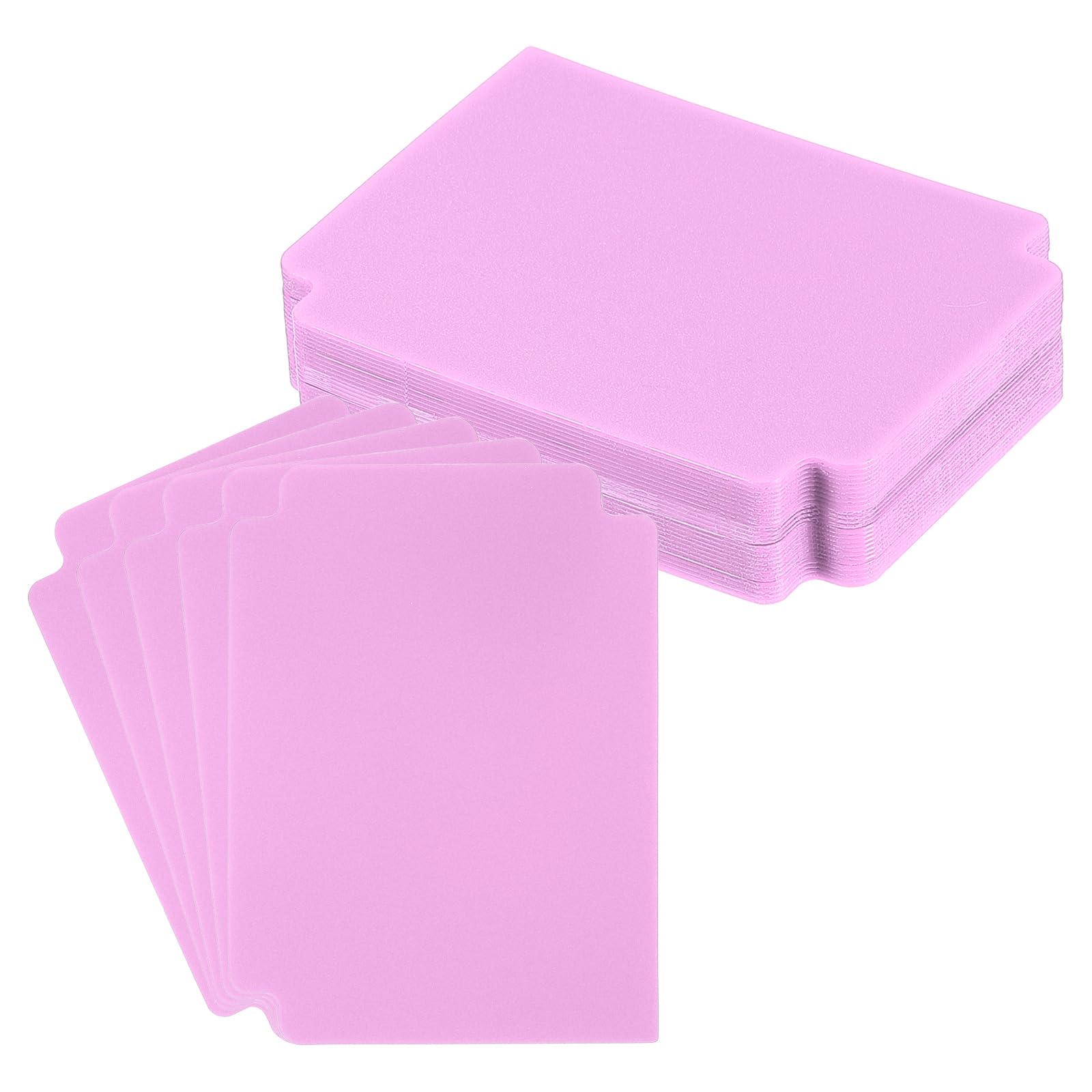 PATIKIL Trading Card Dividers 3.7x2.8 inch,50 Pack Plastic Page Dividers Playing Card Separators for Games Playing Card Sports Office Gathering Storage Supplies,Pink