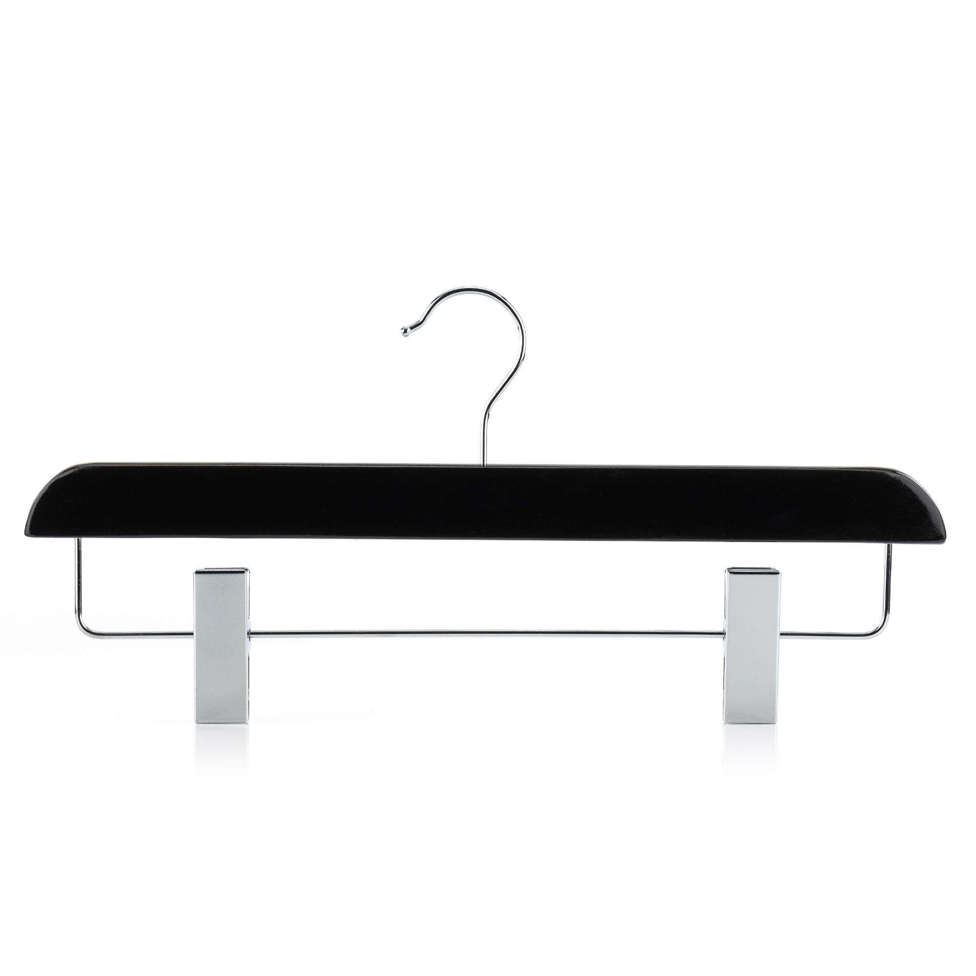 Hangerworld 10 grucce per pantaloni in legno, 36 cm, colore nero, con clip