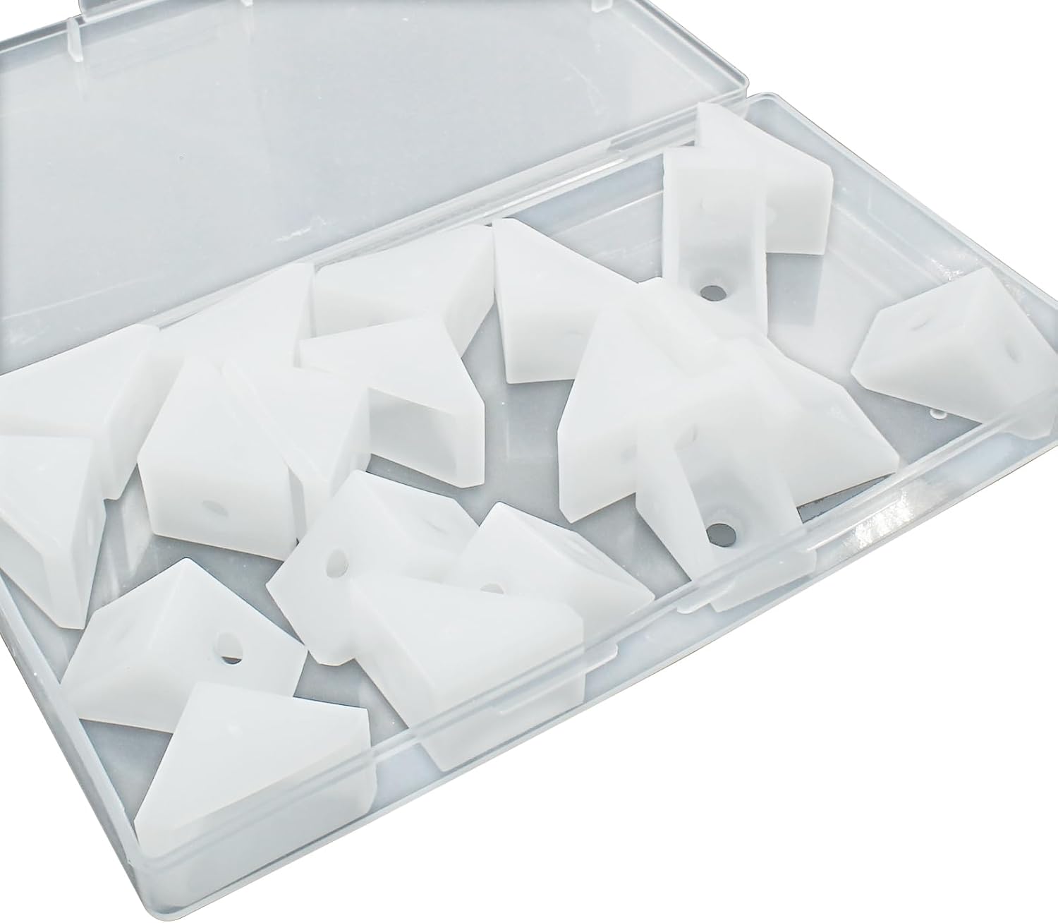 20 Pcs 0.79" White Plastic Right Angle Bracket L Brackets, 90 Degree Corner Brace Corner Support for Wood Shelf Chair Cabinet Box（0.79x0.59x0.79In）