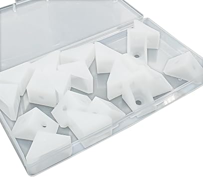 20 Pcs 0.79 White Plastic Right Angle Bracket L Brackets, 90 Degree Corner Brace Corner Support for Wood Shelf Chair Cabinet Box(0.79x0.59x0.79In)