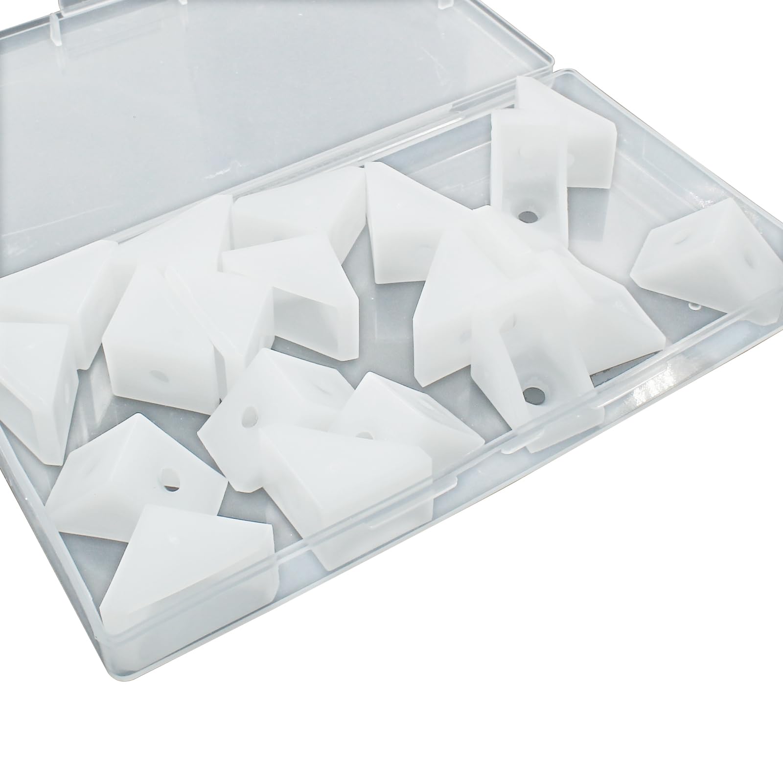 20 Pcs 0.79" White Right Angle Bracket with Screws Plastic L Brackets, 90 Degree Corner Brace Corner Support for Wood Shelf Chair Cabinet Box(0.79x0.59x0.79In)