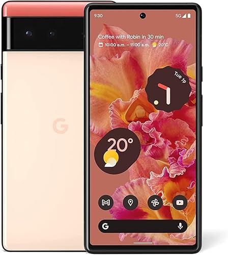 Google Pixel 6 - Teléfono Android 5G - Desbloqueado - 128GB - Kinda Coral renovado