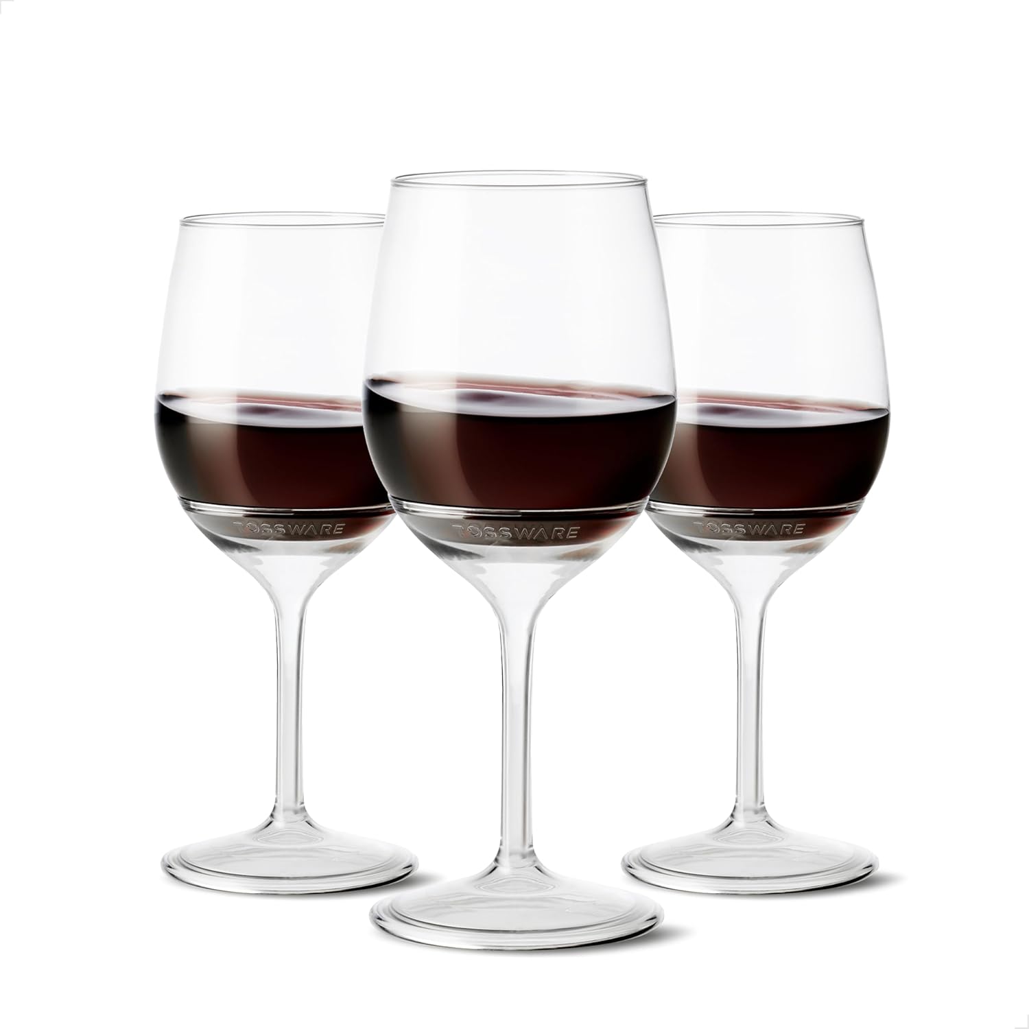 TOSSWARE POP 14oz Stemmed Vino SET OF 12, Premium Quality, Recyclable, Unbreakable & Crystal Clear Plastic Wine Glasses, 12 Count (Pack of 1)