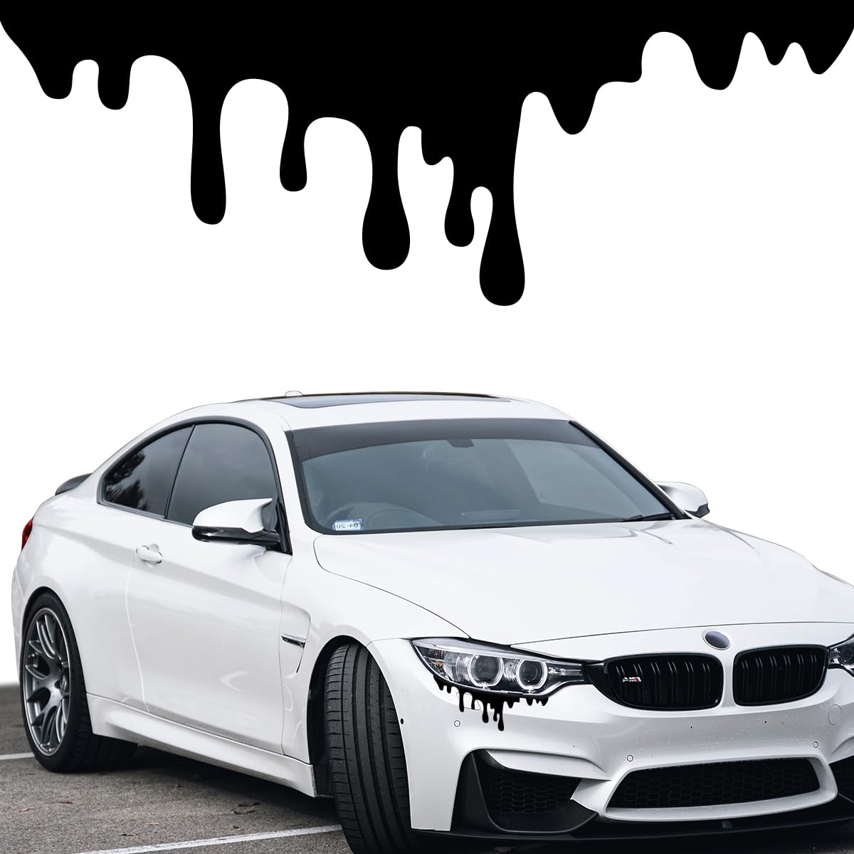 Murimt Halloween Stickers 2 PCS Funny Reflective Dripping Blood Effect Car Sticker, Waterproof Vinyl Decal, Computer Truck Sports Car Motorcycle Decor (Black)