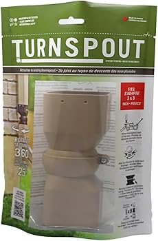 TurnSpout Directional Downspout Connector Tan - Fits 3”x 3