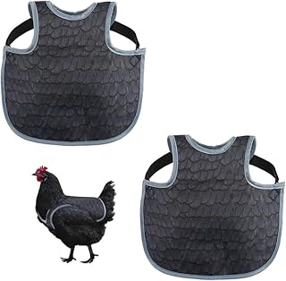 2PCS Black Chicken Saddles for hens, Chicken Apron Back Protector Poultry Habitat Supplies for Hens With Adjustable Strap, Chicken Hen Mating Saddle in Patio, Lawn and Garden
