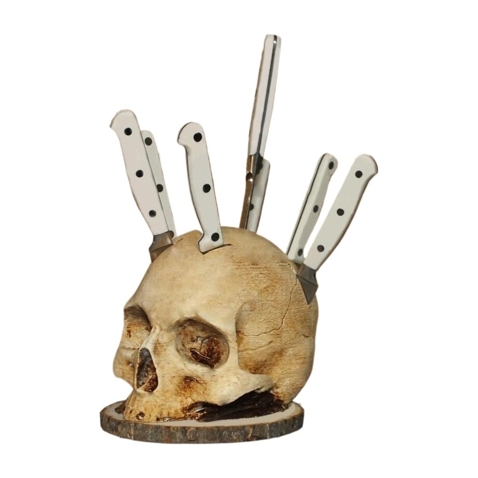 OTKSMDYY Creative Kitchen Rack, Skull Knife Holder, Decoration, Holiday Horror Atmosphere, Desktop Ornament