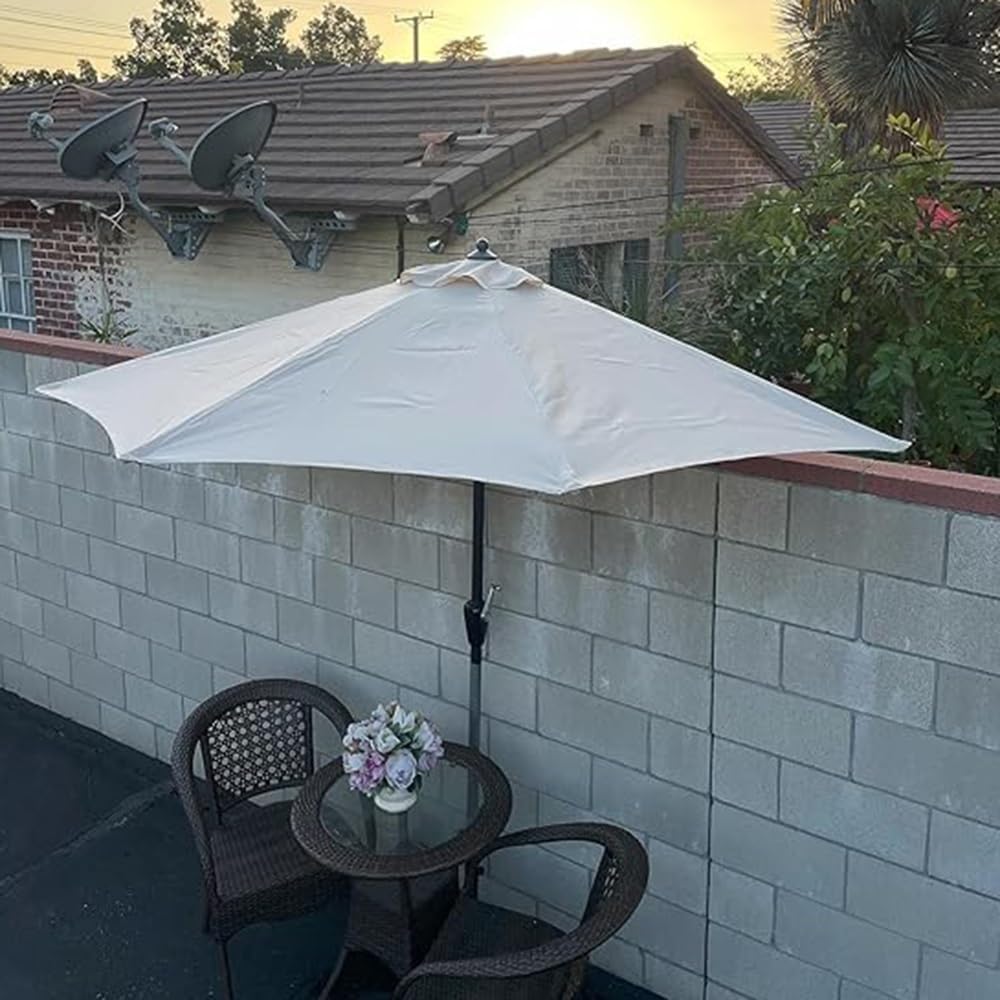 Half Umbrella Replacement Canopy, 9ft 5 Ribs Umbrella Canopy Cover, Outdoor Patio Parasol Canopy Cover (Umbrella Frame, Not Included)