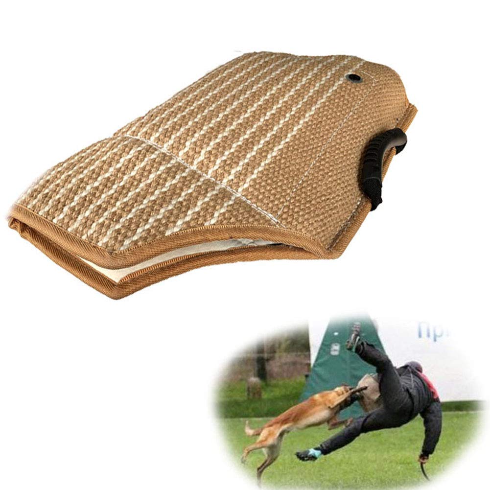 Manchon de protection contre les morsures de chien, avec poignée pour l'exercice de dressage de chien pour renforcer la mastication et le jeu en plein air protège le bras de la morsure