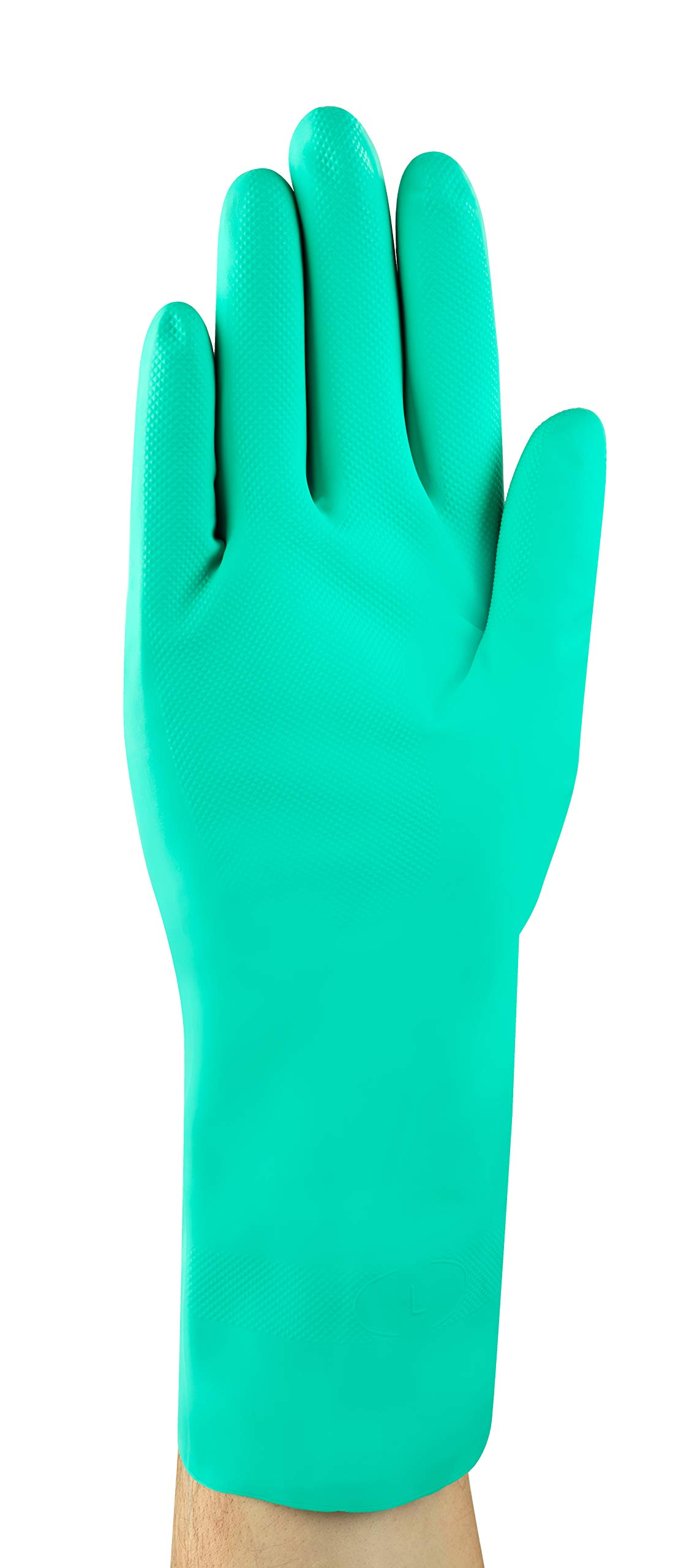 Ansell AlphaTec 37-136 Gants de Travail Multi-Usage, Résistance Chimique et Impérméable, Gant de Protection Nitrile Fin, Souple et Réutilisable, Homme Femme, Vert, Taille S (12 Paires)
