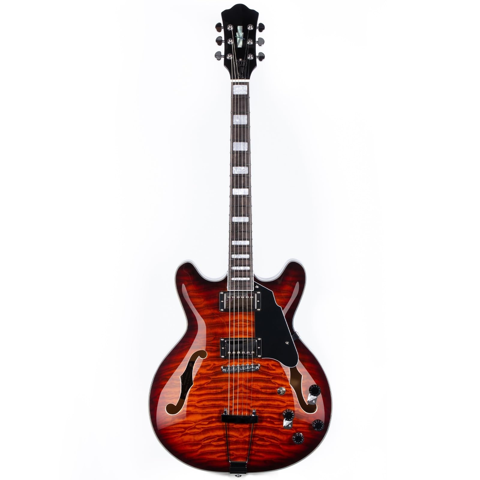 Gitara Elektryczna Instrumenty Muzyczne Praworęczna 6 Strunowa Gitara Elektryczna Semi Hollow Body Thinline Arched Top Profesjonalne Wykonanie(Type 6)