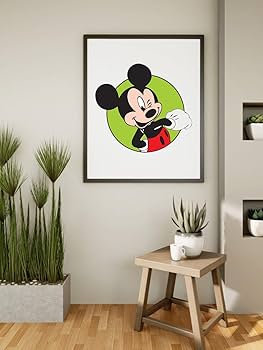 Mickey Mouse Poster Timeless Disney with Green Backdrop | Classic