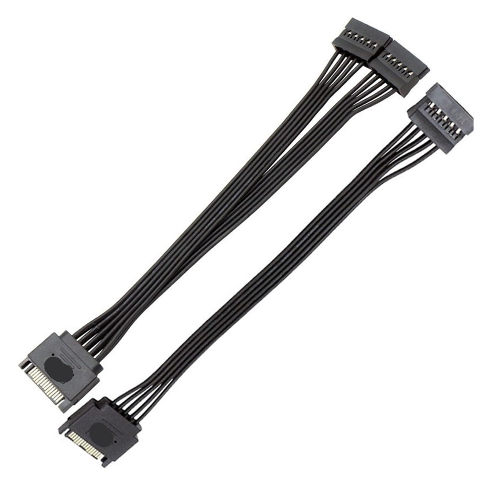 Generico Cavo sdoppiatore maschio-femmina SATA 15 pin 1 a 2 da 22 cm 32(32CM -1 to 2)
