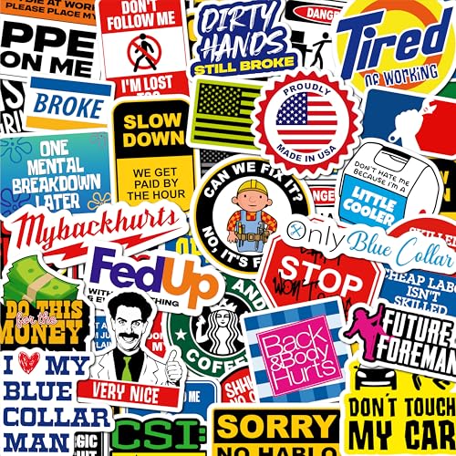 200 PCS Hard Hat Stickers for Adults (No Duplicates) Sarcastic, Meme, & Funny Stickers for Water Bottles, Toolbox, Helmet, & Hard Hat Accessories – Ideal for All Blue Collar Workers