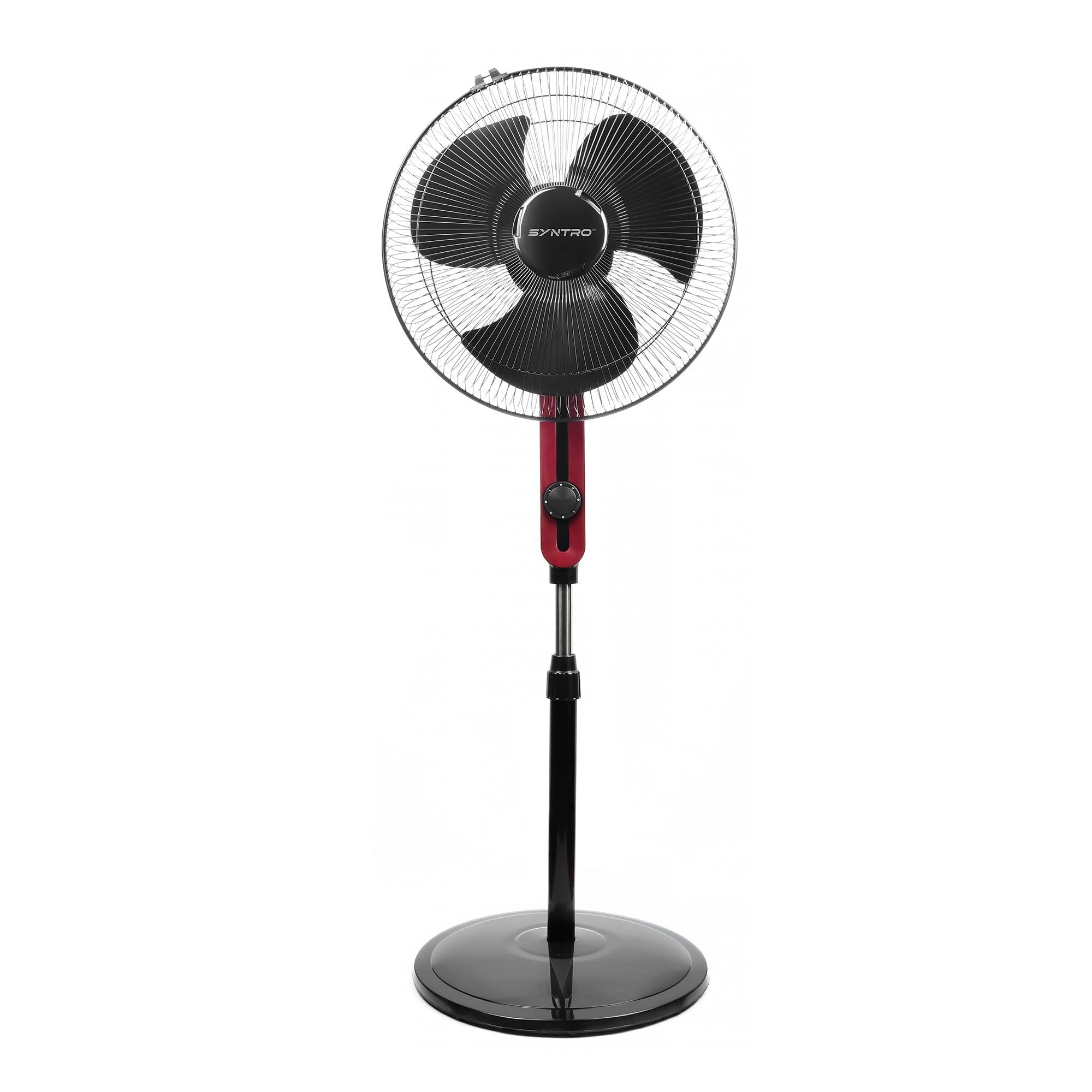 Syntro Aeromax 400 MM High Speed Pedestal Fan for Home and Office – 2-in-1 Convertible Table Fan, Powerful Air Delivery, Aerodynamic Blades, Black Maroon Finish-image-4