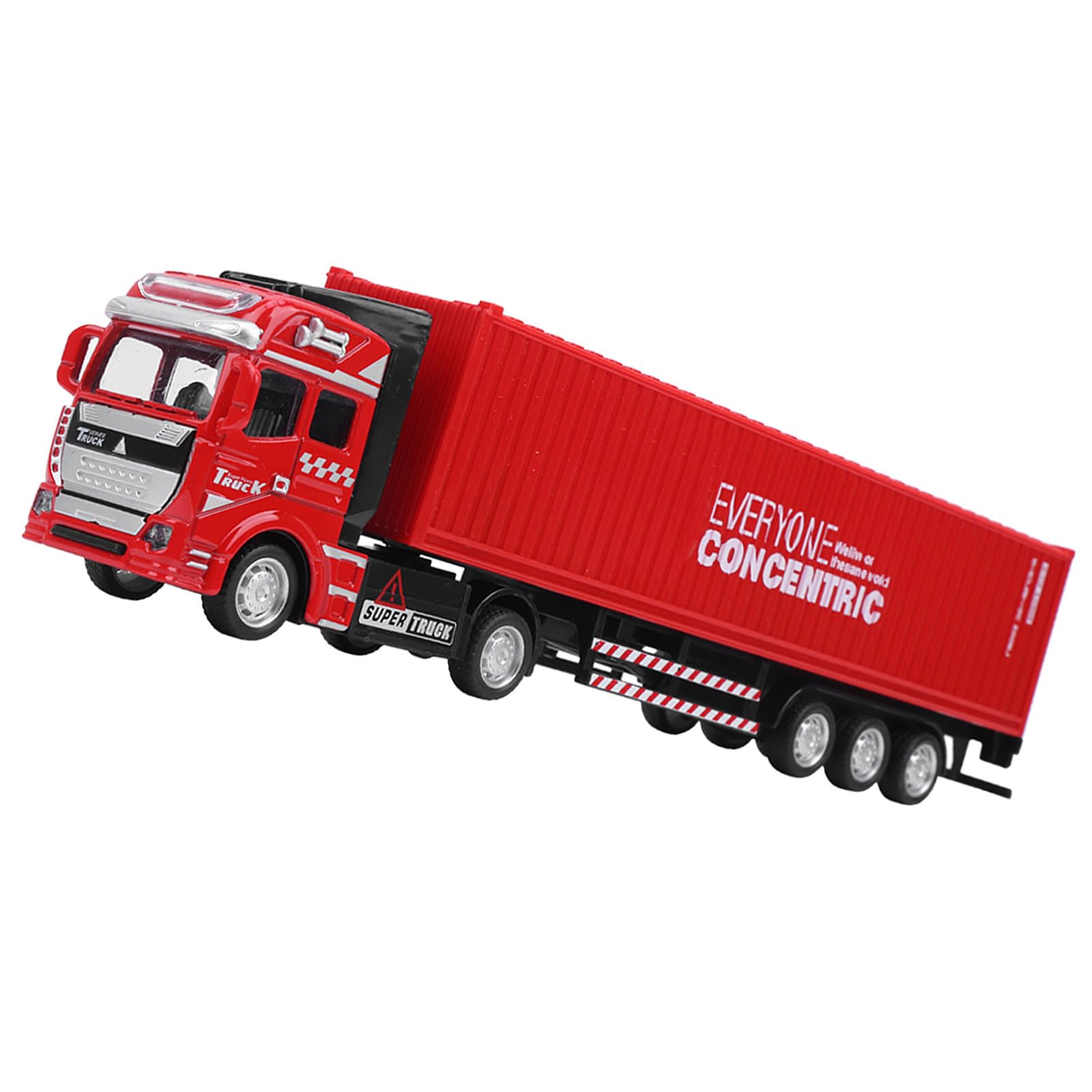 1: 48 Modello di Camion Portacontainer in Lega Giocattolo di Pregevole Fattura Veicolo per Auto, Tirare Indietro e Carrozzeria Rimovibile per Bambini Tempo di Gioco Rosso (Camion
