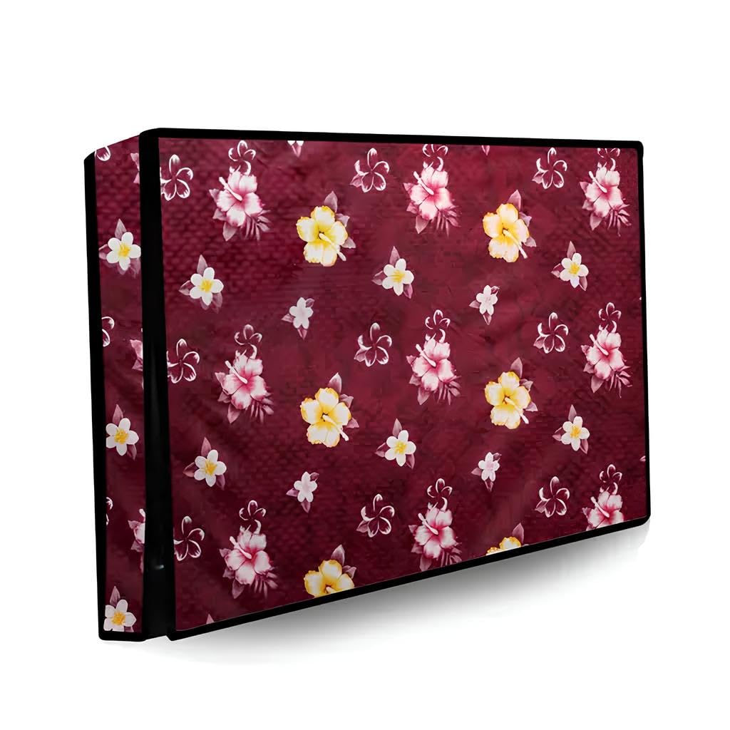 SELENO TV Cover for 32 Inch LED/LCD TV with Zip Enclosure | Dust & Water Proof LED/LCD TV Cover with PVC Layer Protection | Compatible For All 32 Inch Models (Red Lily)-image-16