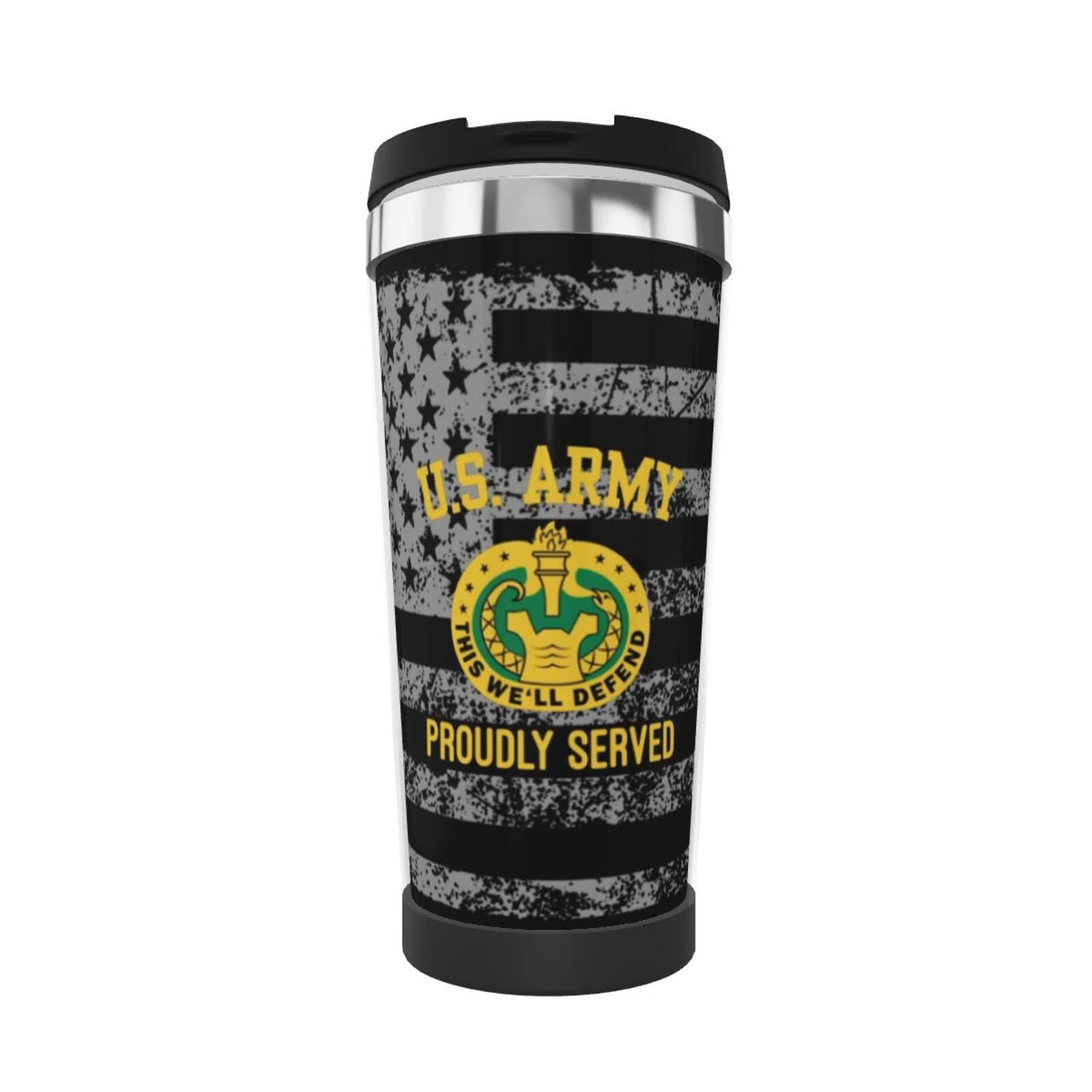 GeRRiT Army Drill Sergeant Badges Coffee Travel Mug Stainless Steel Straw Travel Tumbler Vacuum Insulated Keep Cold