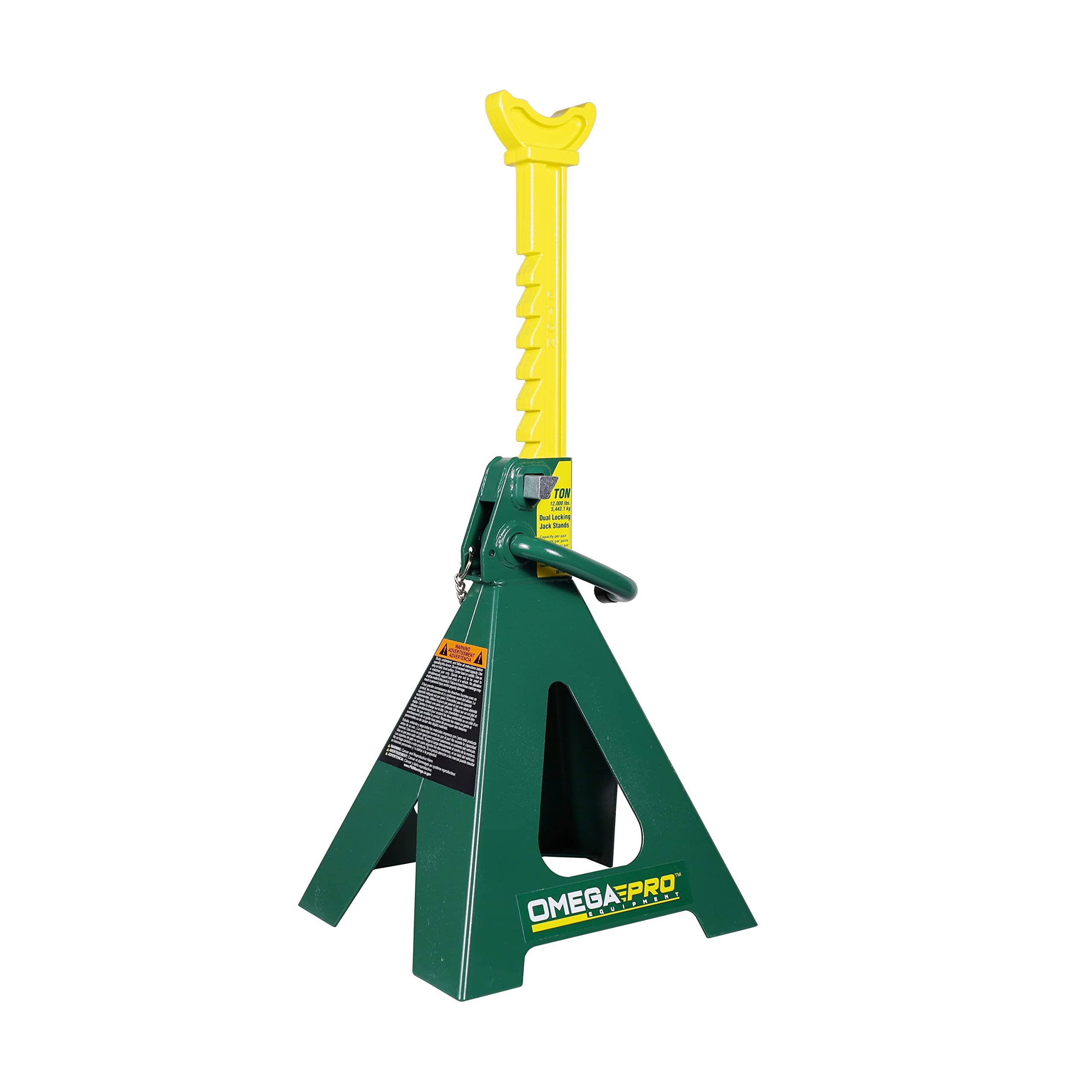 Omega Pro 6 Ton Double Pin Jack Stands - Premium Forged Steel Ratchet Bar Provides Greater Safety, 1 Pair