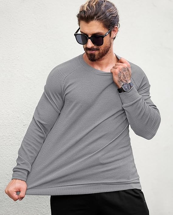 Image of Mens Stripes Full Sleeve Polycotton Tshirt| Comfortable, Lightweight,Breathable, Skin Friendly