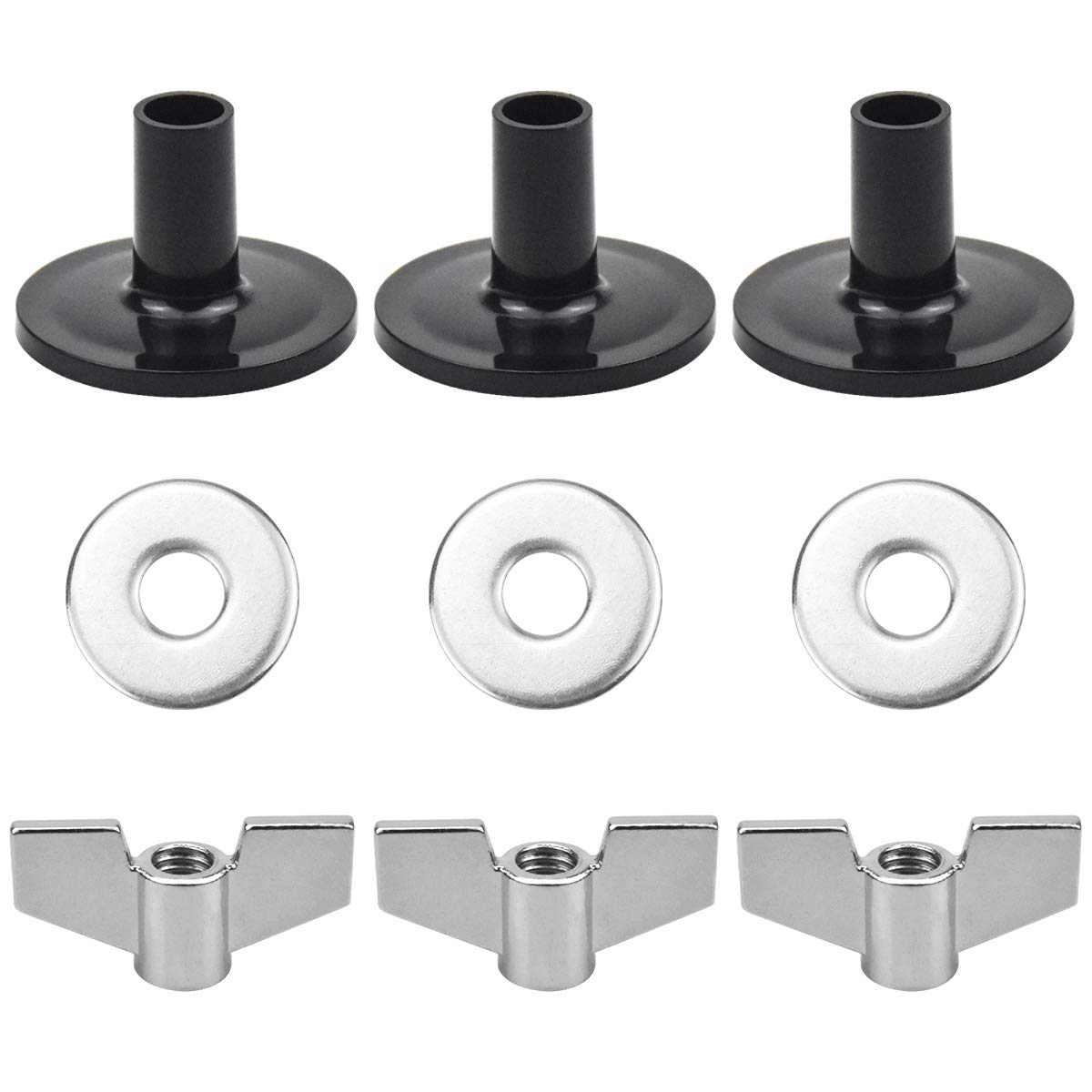 18-delige Drumset Accessoires Voor Vervangende Onderdelen Voor Bekkens 3 Stuks Bekkenmouwen 3 Stuks Vleugelmoeren 3 Stuks Washe