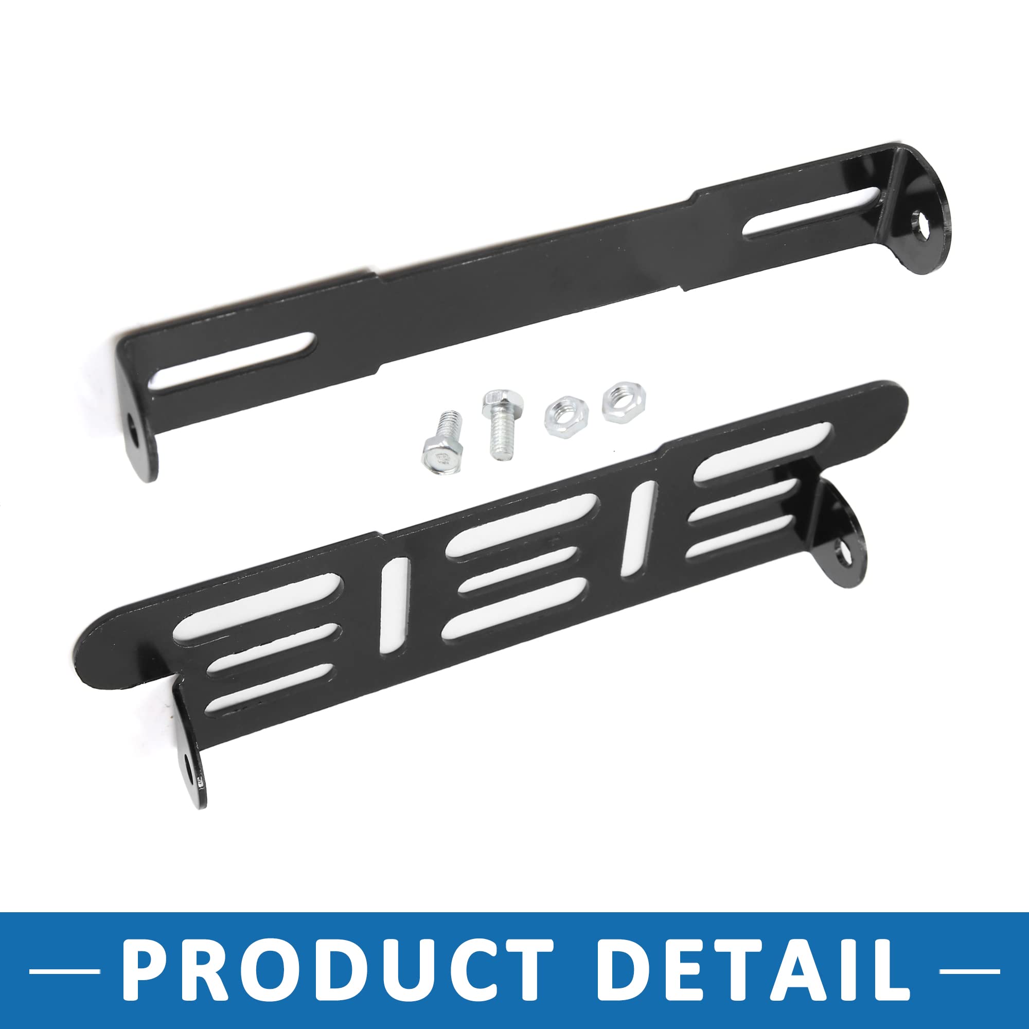A ABSOPRO Motocicleta Matrícula Placa Soporte Ajustable Trasero Soporte Marco Negro