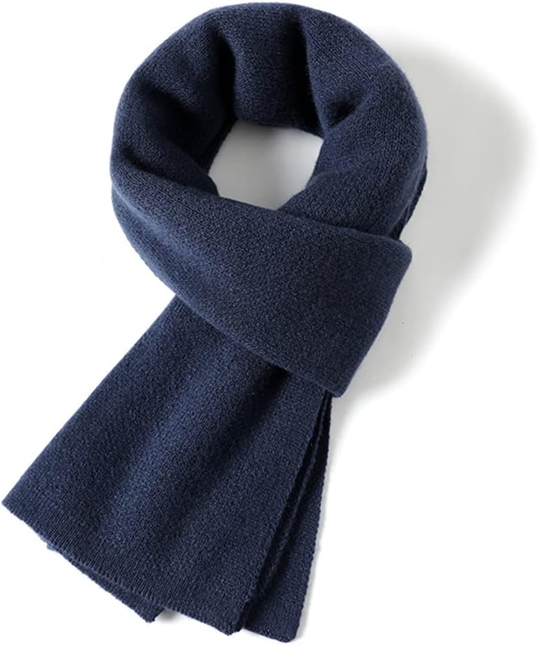 Men's Scarf Casual Business Monochrome Autumn and Winter Thickening and Warm Men's Matching Single Product Scarf(D)