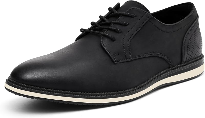 Men's Casual Oxfords Dress Shoes Business Formal Sneakers | oxford style for business, casual &formal events,lightweight non-slip TPR sole,all-day cushioned comfort for long standing