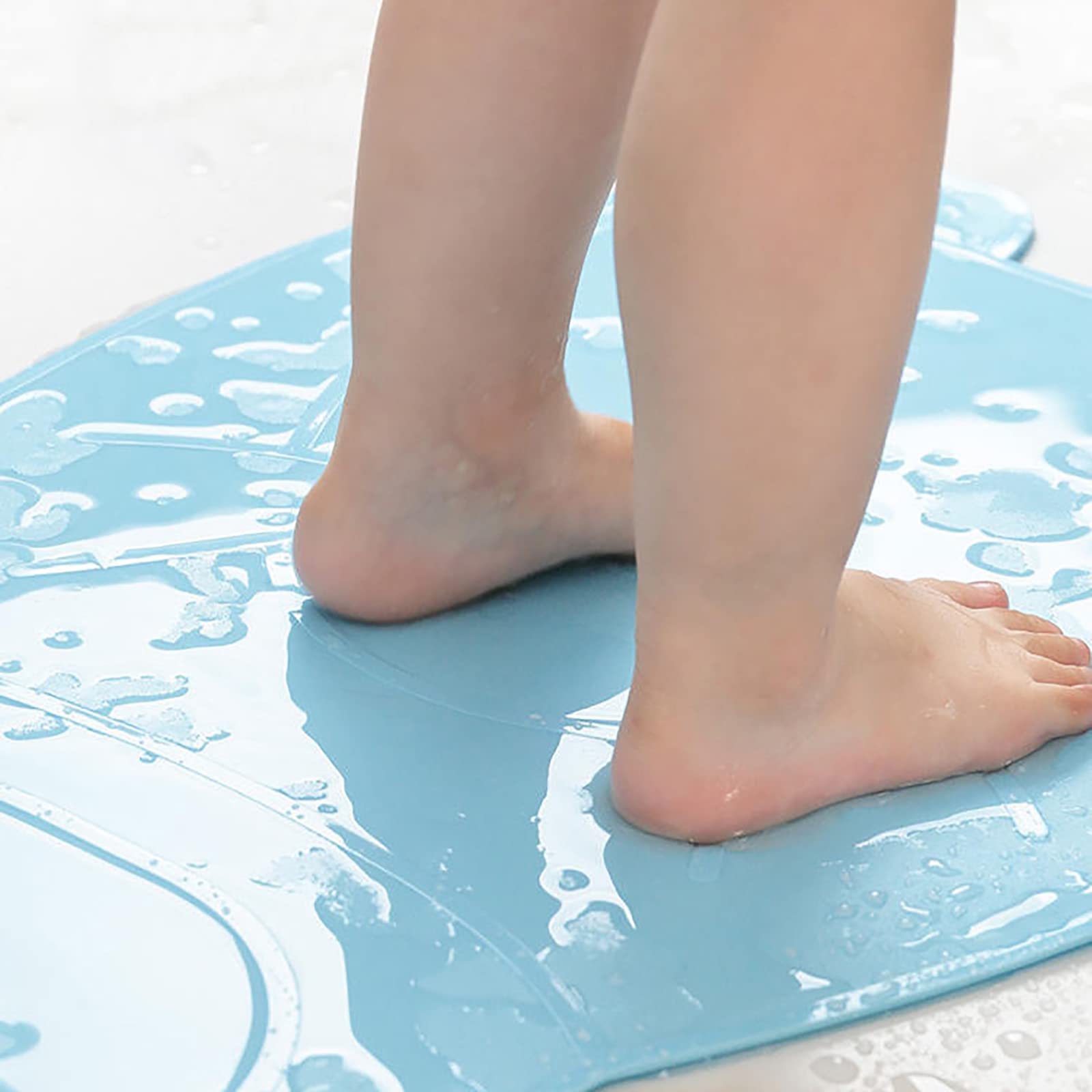 Tapis de bain avec ventouses puissantes en gel de silice antidérapant et lavable en machine Rose 39 x 68 cm