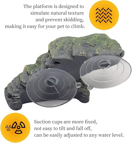 Miniatura 3 de Plataforma para tomar tortugas con ventosas fuertes, acuario de pecera, plataforma de escalada de tortuga, plataforma de escalada de reptiles,