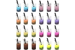 24-Piece Milk Tea Keychain Charms: A Delightful Addition to Your DIY Creations