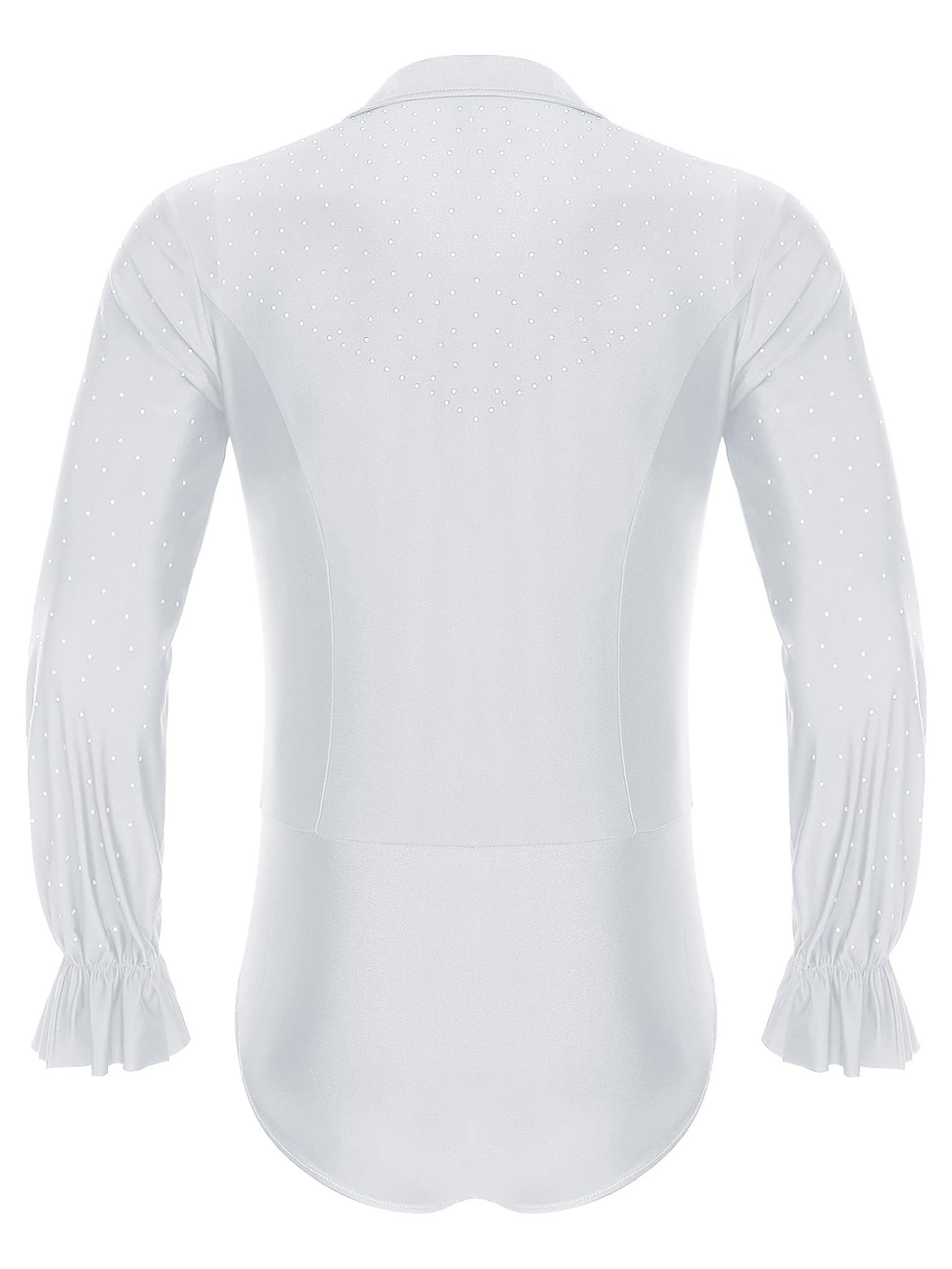 Oyolan Męskie trykoty gimnastyczne z długim rękawem Rhinestone Body Gym Leotard Taniec Łyżwiarstwo Trening