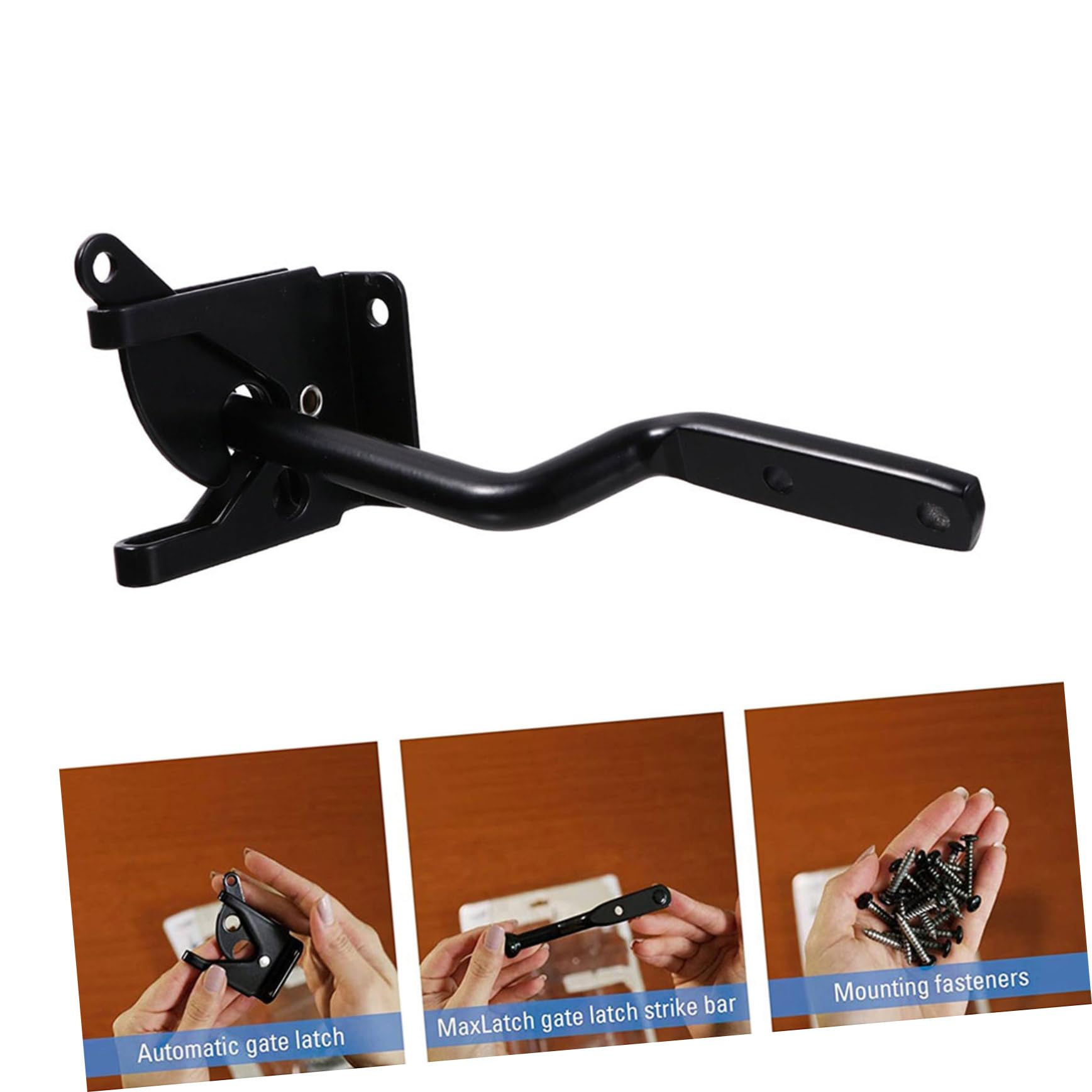 jojofuny 4pièces Verrou De Portail Acier Loquet De Serrage Automatique Pour Clôture Bois Installation Facile Et Pratique