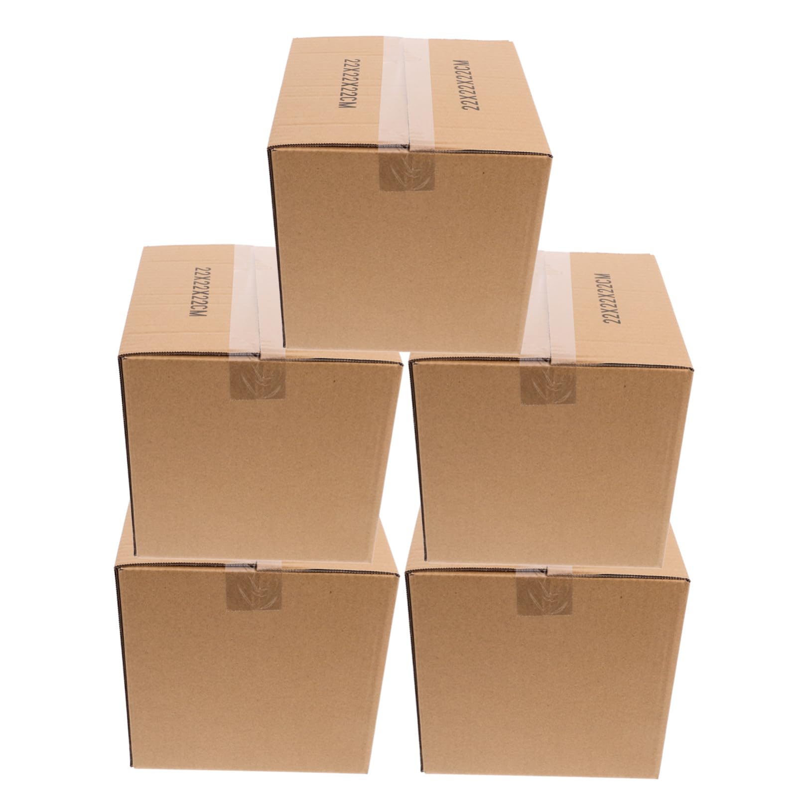 5 Quadratische Umzugskartons Braun aus Papier für Transport