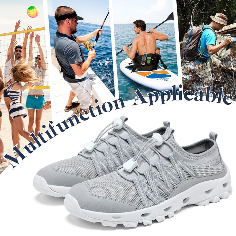 Image of SOBASO Water Shoes Quick Dry Lightweight Swim Shoes for Men Ideal Hiking Water Shoes Fishing Shoes River Shoes Beach Shoes Men Durable Comfortable Design