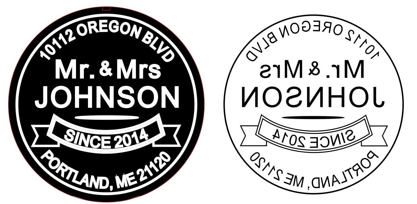 Custom Couple Embosser - Personalize with Initials & Text - Hand-Held Embossing Stamp - Monogram, Seal Embosser Best for Books, Envelopes, Napkins - 1.625 inch