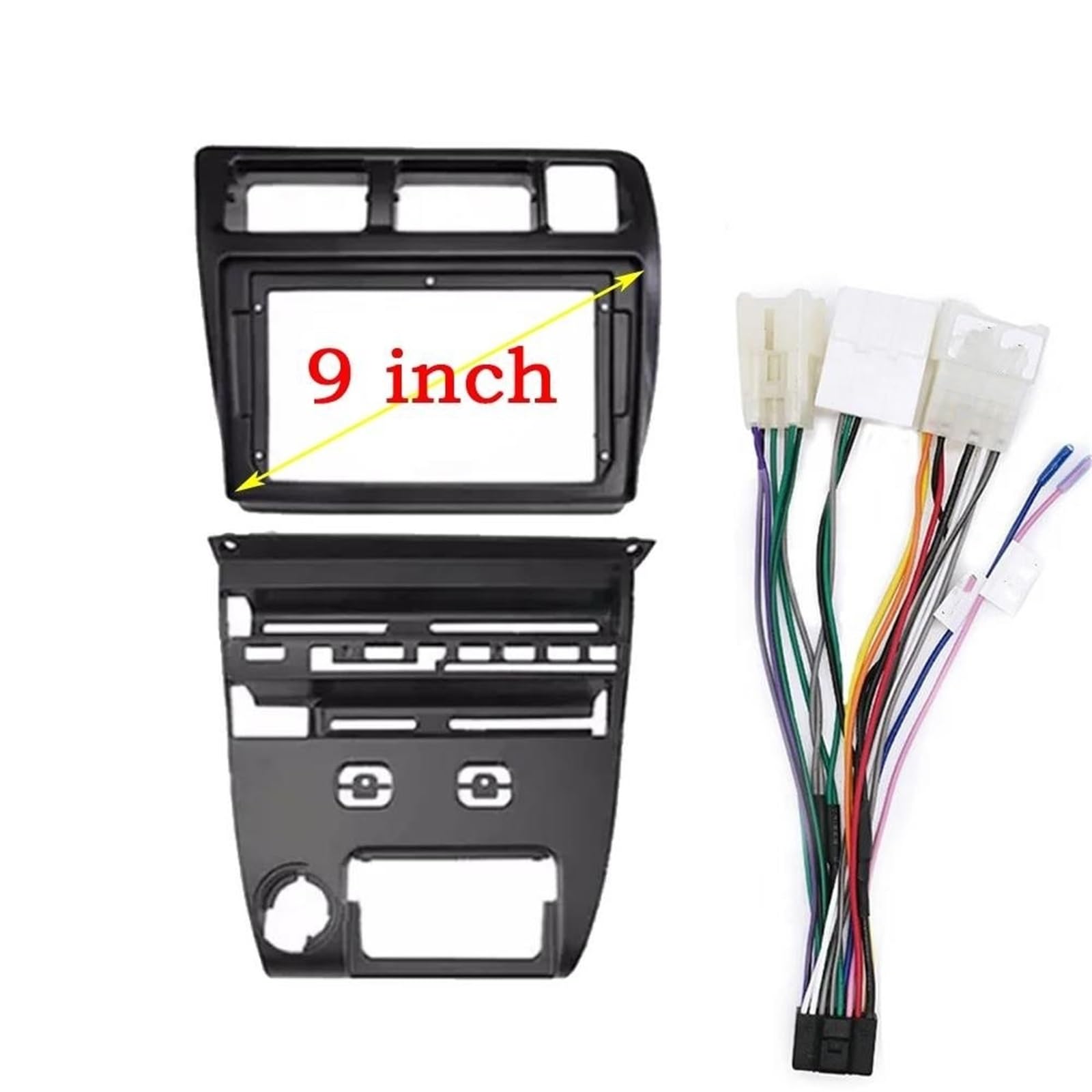 Générique Cadre de façade d'autoradio Panneau Radio Fascia Voiture 9 Pouces pour Corolla pour Sprinter 1991-1997 Tableau Bord Adaptateur Console Faciale Autoradio Tableau de Bord | Frame Cable L MT