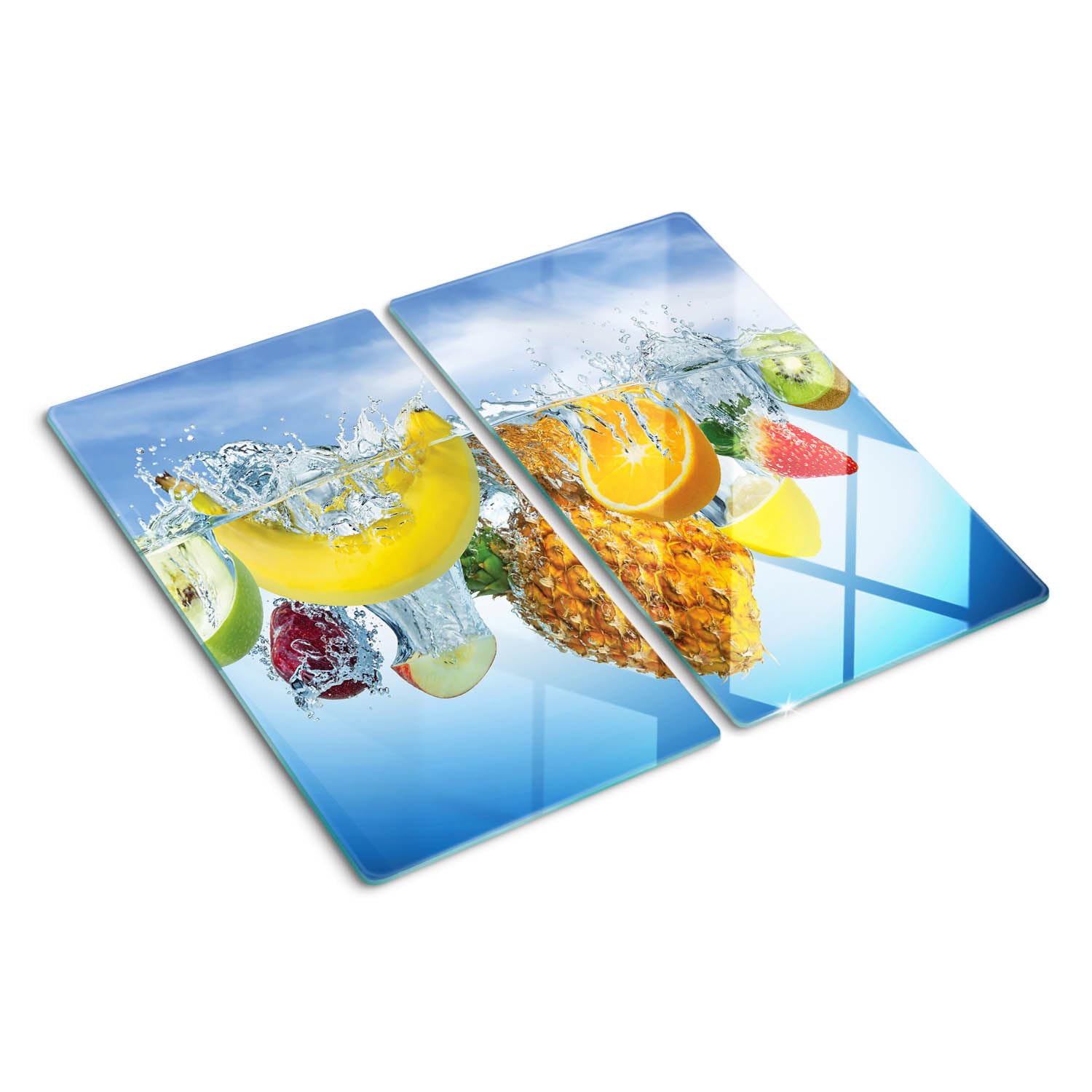 Planche de cuisine en verre fleurs pour plan de travail