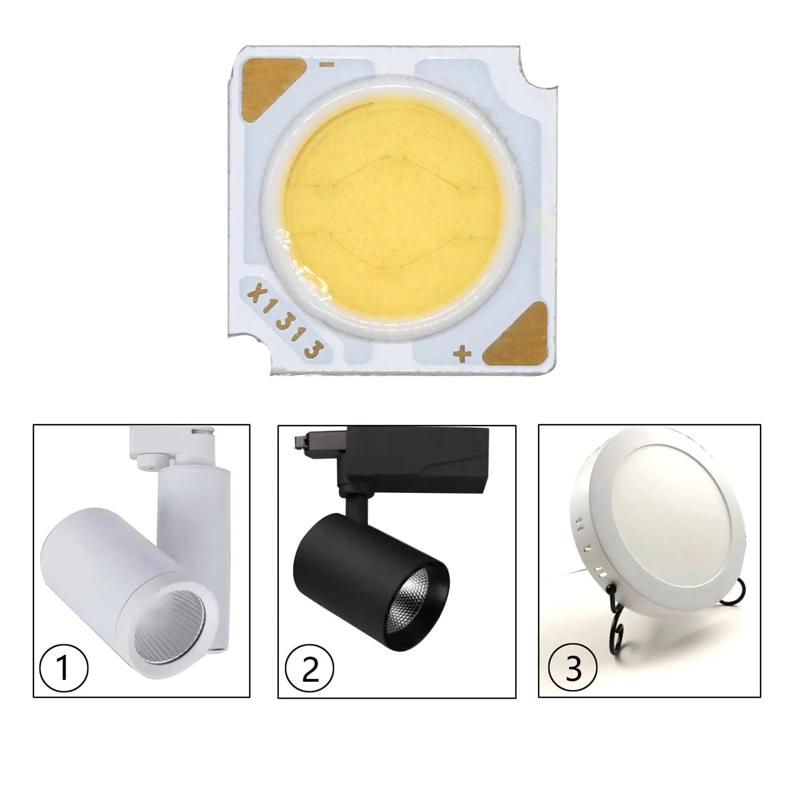 Lampe de Table for projecteur, Tube d'ampoule LED, peut utiliser la puce COB Bridgelux 1313, perles Diodes 3w 5w 7w 10w 12w 15w 18w 300mA, 5 pièces(White light,12w 300mA 5pcs)