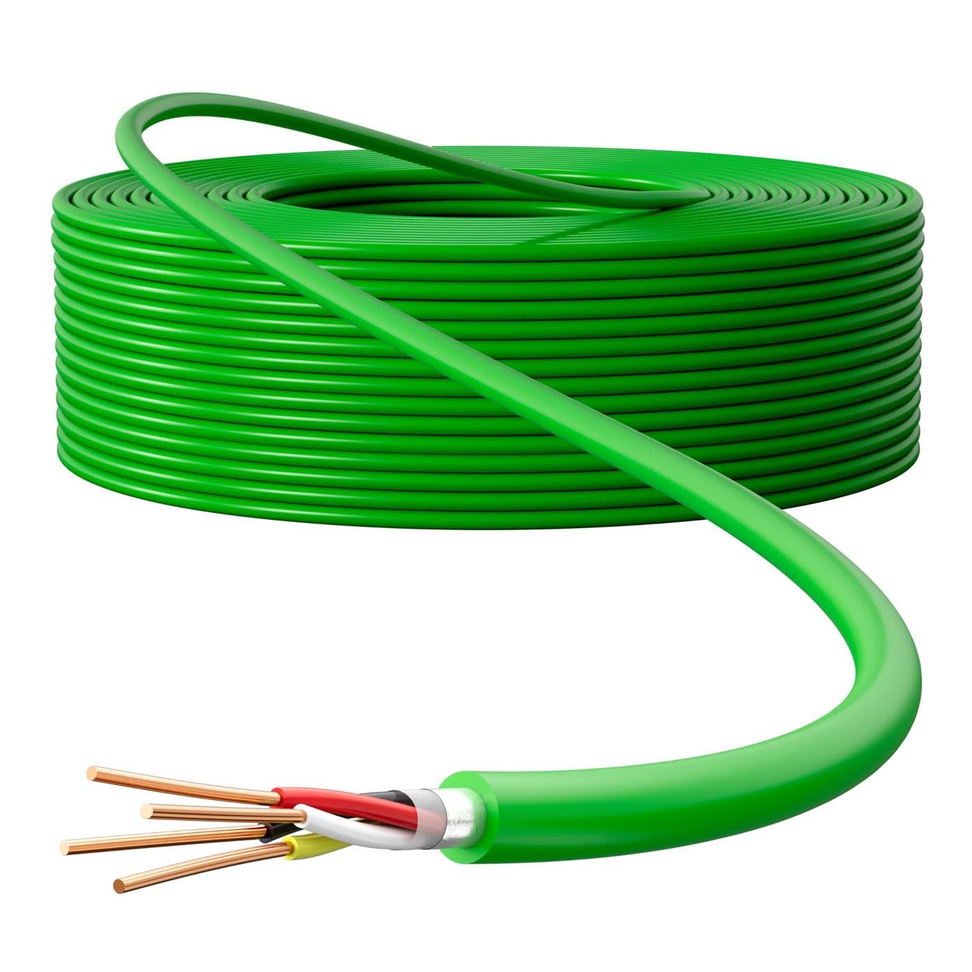 Lumonic Câble de bus 2x2x0,8mm 25m | CCA, blindé | vert avec marquage au mètre | Smart Home, mise en réseau, contrôle, domotique