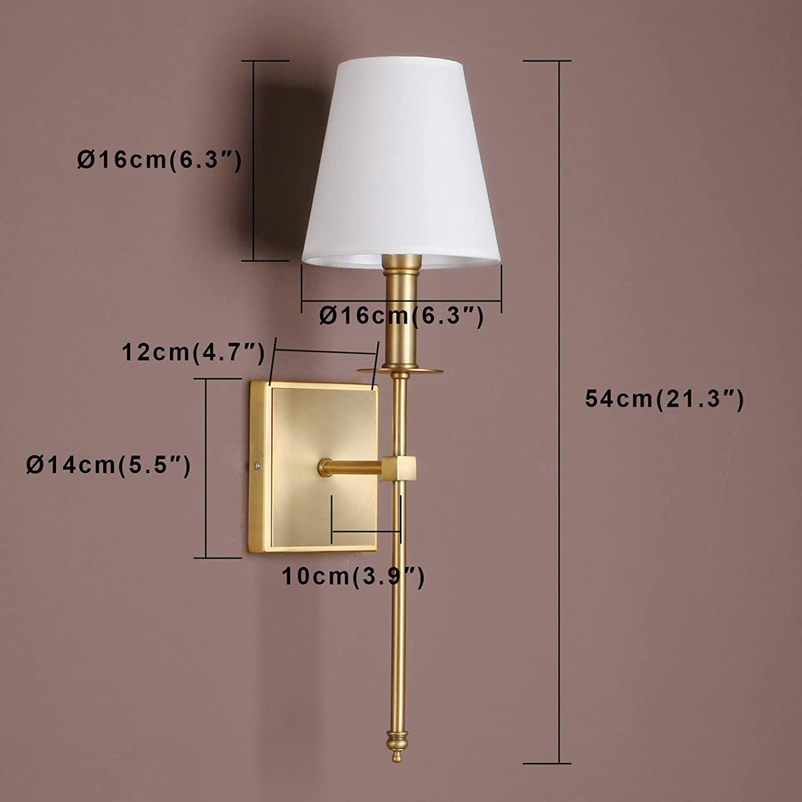 Appliques murales à piles,lot de 2 luminaires muraux à intensité variable,à piles avec télécommande-applique non câblée-facile à installer-pour lampe de lecture de chevet de ferme de chambre à coucher