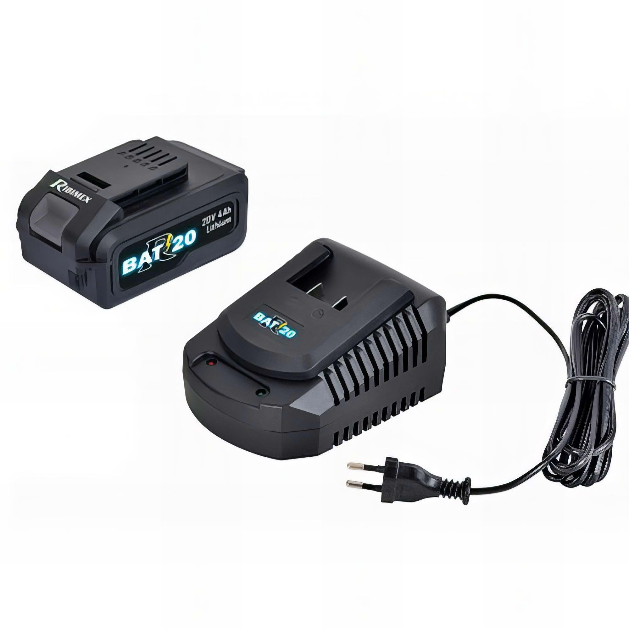 RIBIMEX PRBAT20/KIT4 Kit Cargador + Batería 20V - 4Ah RBAT20