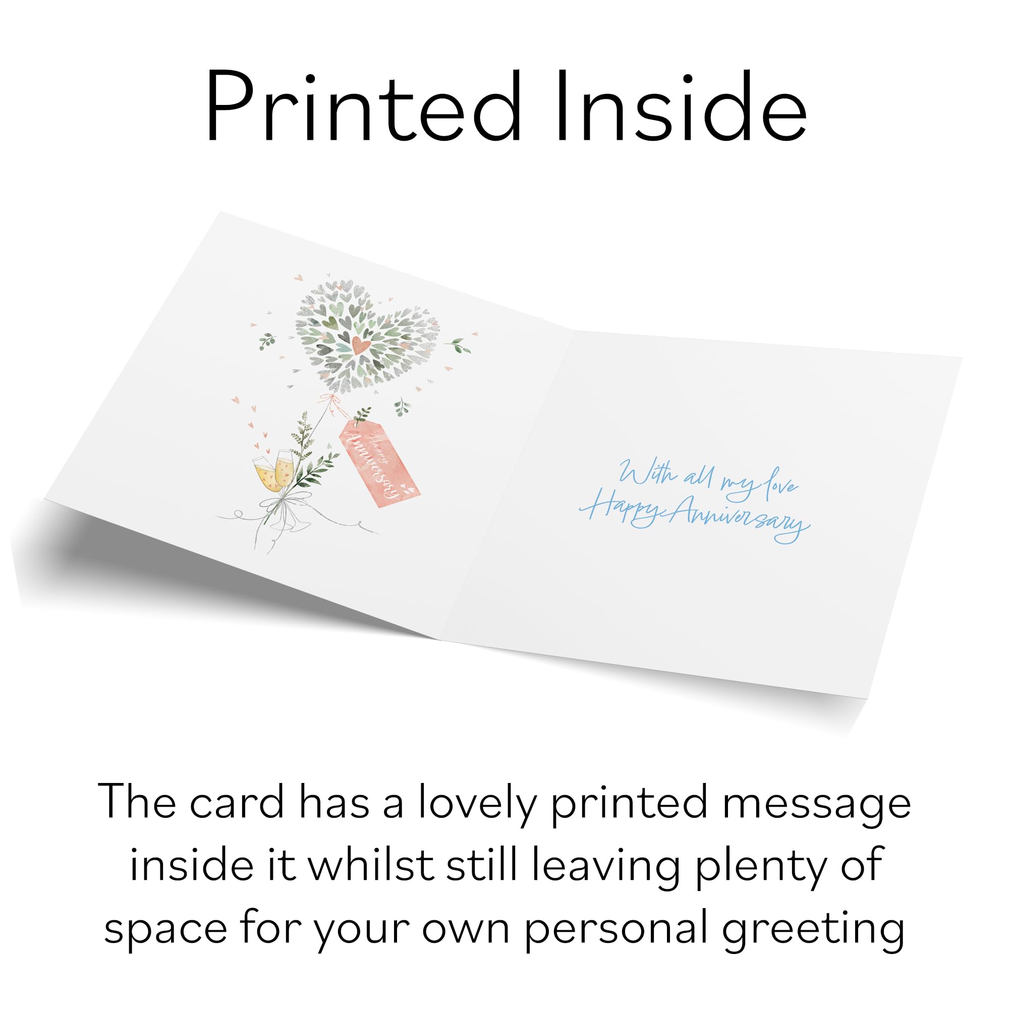 Hunts England, Husband 45th Anniversary Card, 45 Years Husband, Contemporary Hearts, Gold Foil - Image 3