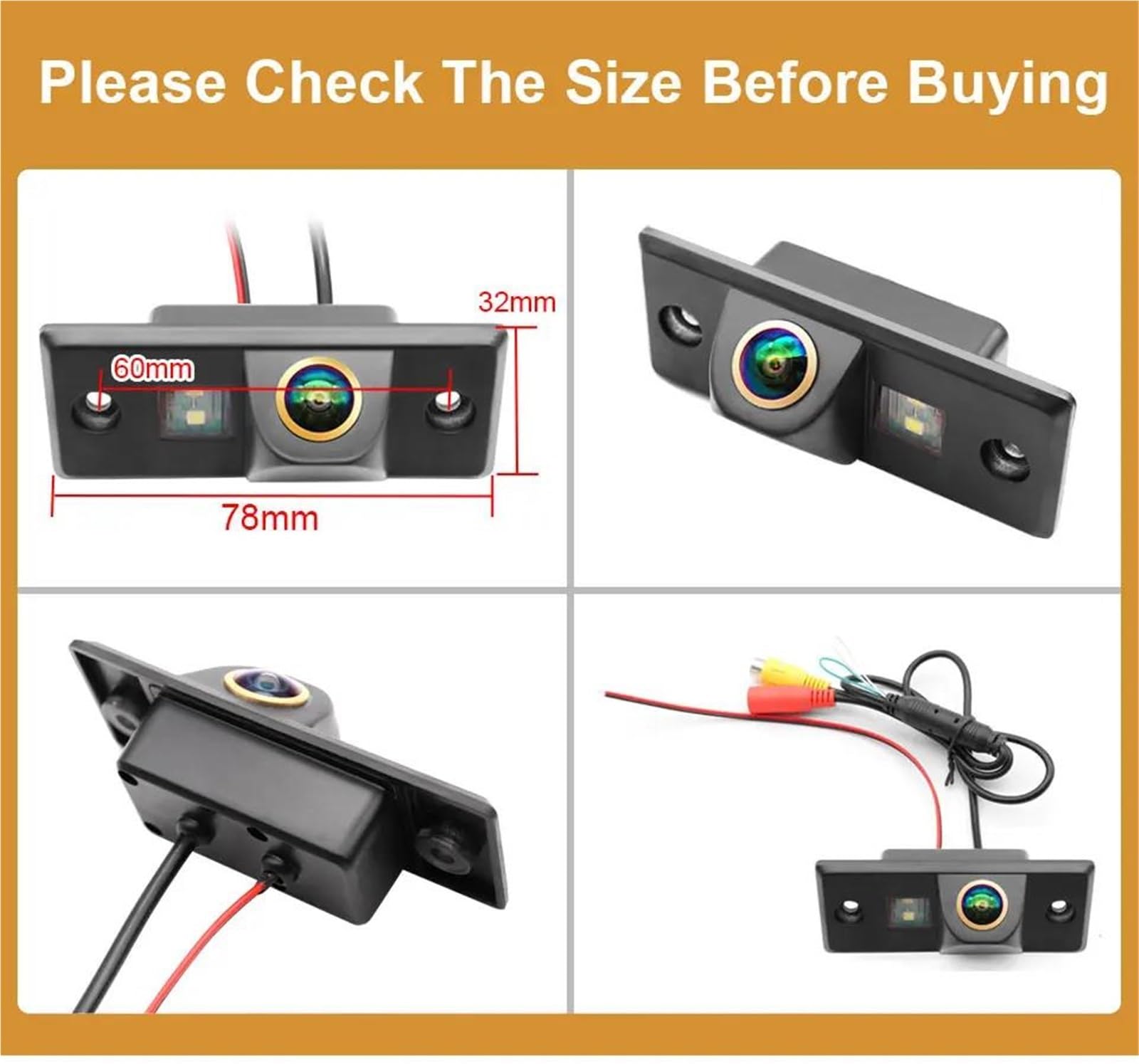Telecamera Posteriore Fisheye Per Monitor Di Retromarcia Per Auto Per Vw Per Jetta Per Bora Mk4 1999 2000 2001 2002 2003 2004 2005